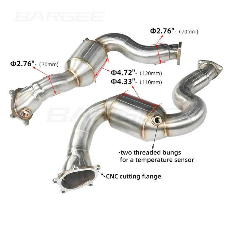 Bargee downpipe and exhaust catback For Audi C7 S6 S7 RS6 RS7 V8 4.0T 2014-2019 downpipes