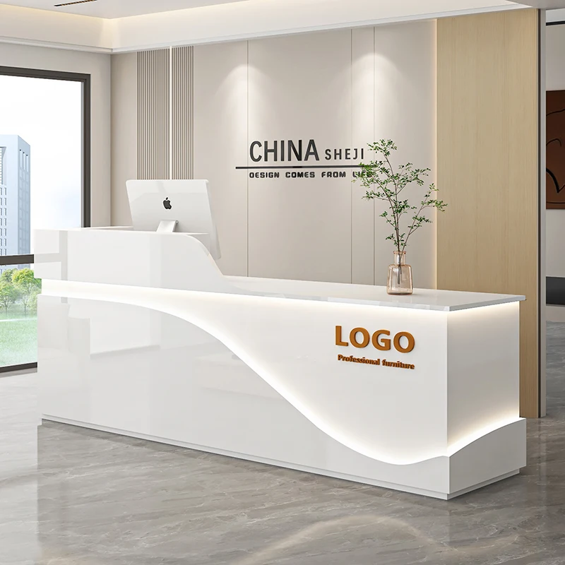 

Hotels Storage Reception Desks Orange Checkout Drawers Classic Reception Desks Corner Luxury Mostrador Recepcion Furniture