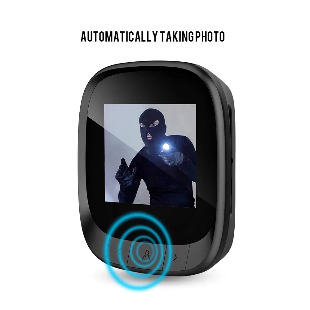 كاميرا فيديو ثقب الباب الذكية من Anjielosmart مقاس 2.4 بوصة مزودة بكاميرا مراقبة داخلية للأماكن الخارجية والرؤية الليلية بالأشعة تحت الحمراء لحماية الشقة