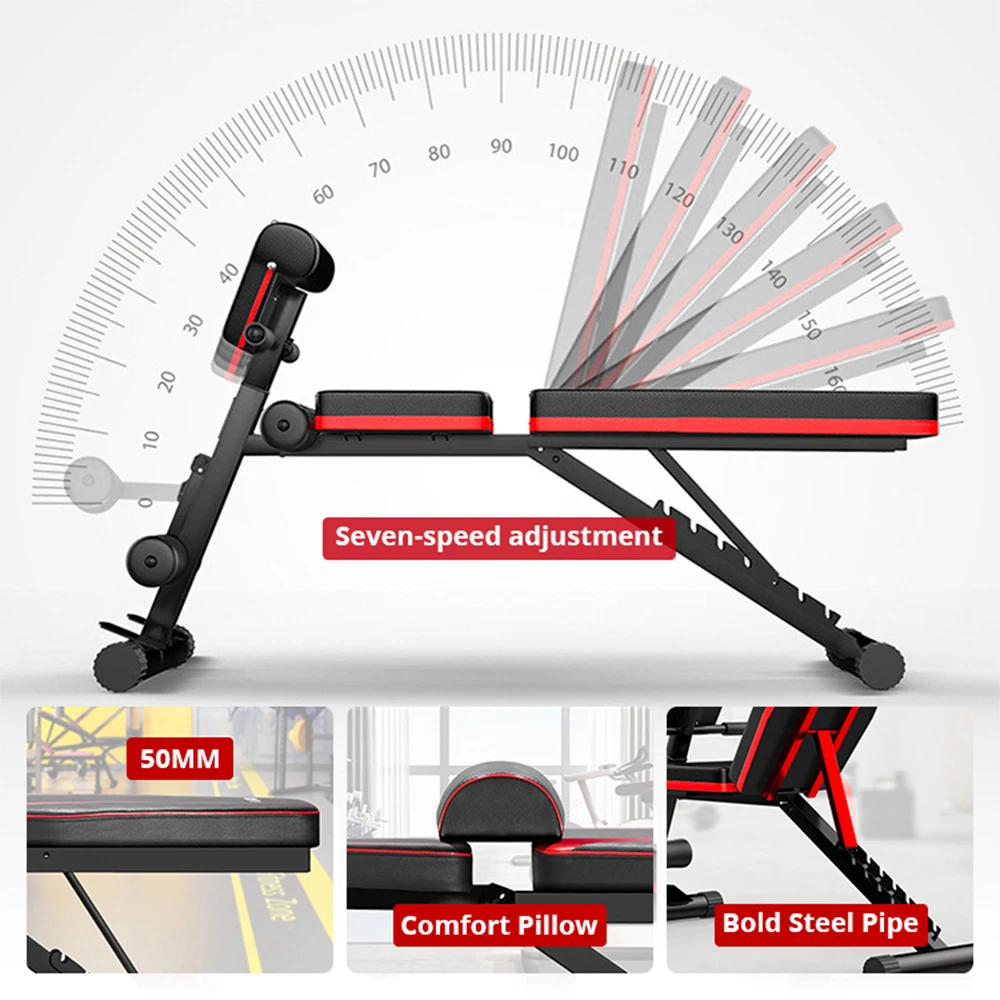 Exercise Trainer Multifunction Commercial Adjustable Workout Black Gym Weight Bench Leg Curl Weight Bench For All Body Exercise