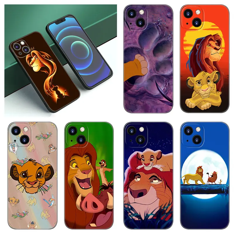 Lion King S-Simba Phone Case For Apple iPhone 12 13 Mini 11 14 15 Pro Max 7 8 Plus X XR XS SE 2020 2022 Black Silicone Case