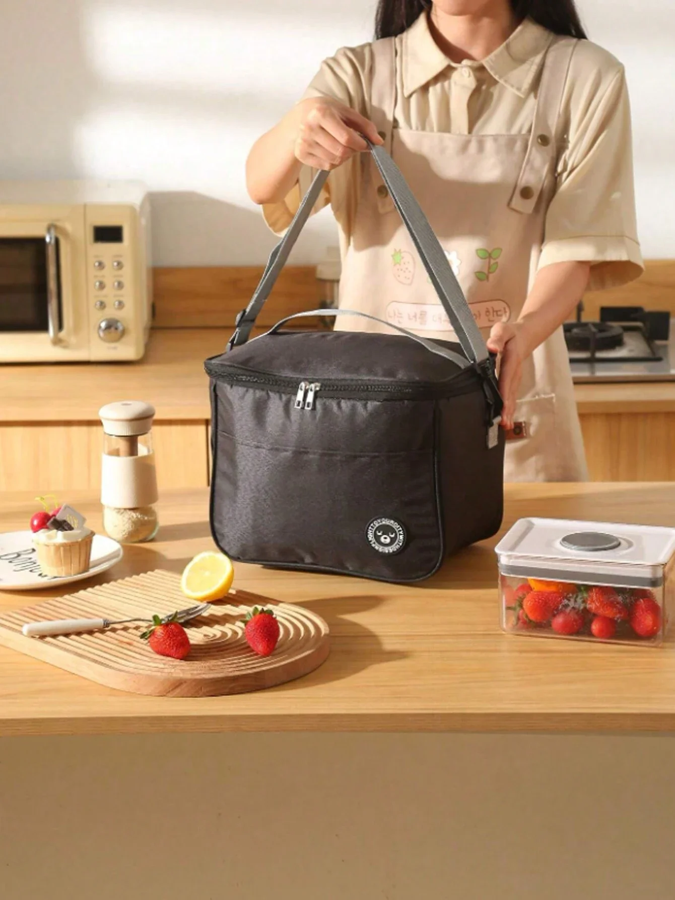 1 قطعة أكياس الغداء معزول حقيبة حرارية حاوية الغداء مانعة للتسرب حمل علب الاغذية أكياس تخزين المواد الغذائية مكتب السفر معزول