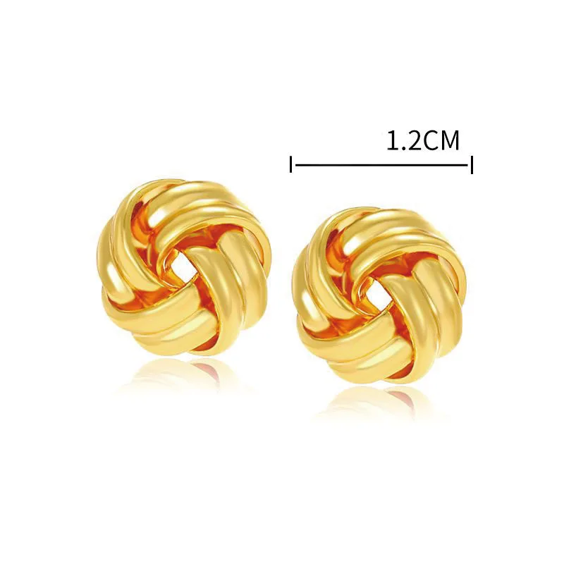 أسعار الجملة --- أقراط الكرة السحرية للنساء الأزياء والمجوهرات الذهب الخالص مطلي النيكل الحرة #6