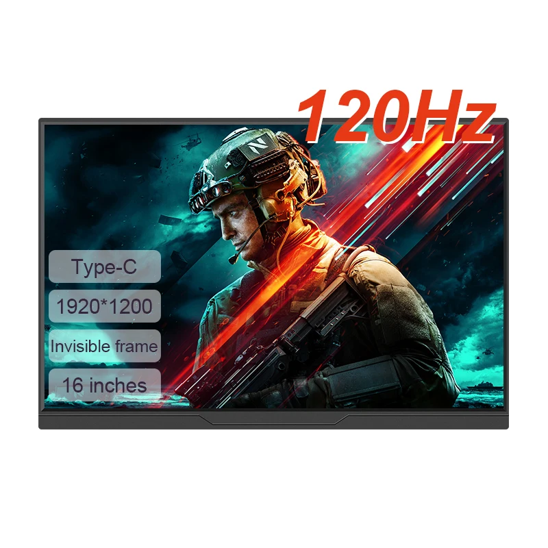 LANLIPU 16inch 120Hz 100%sRGB 1920*1200 IPS VESA Portable Monitor for Xbox/PS4/5/ Cell Phones/Switch/PC/MAC Extention Display