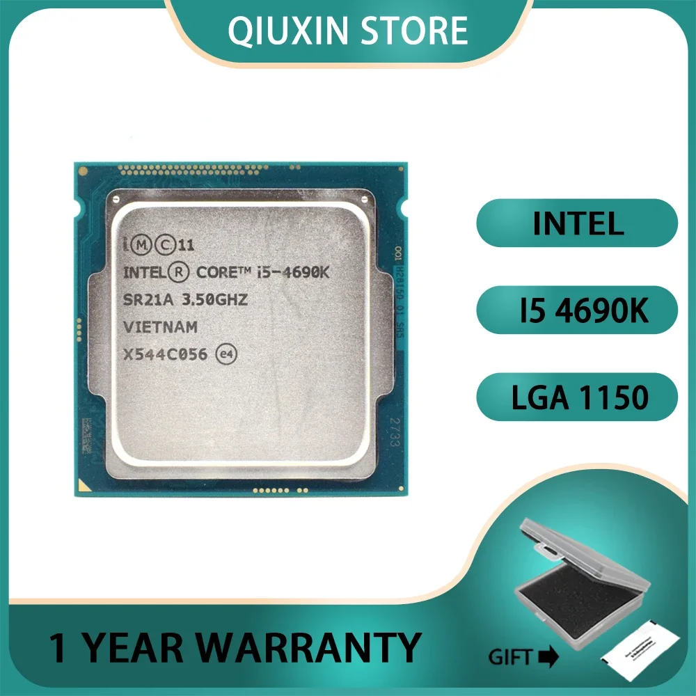 

Intel Core i5 4690K Processor SR21A Socket LGA 1150 CPU 3.5GHz 6MB Quad-Core I5-4690K