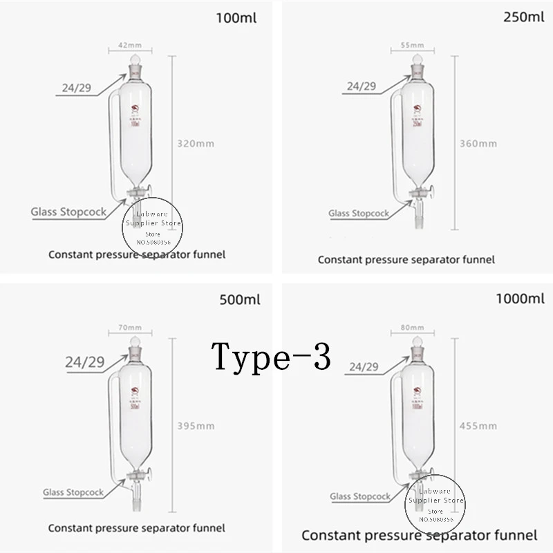 1Pcs/Lot Cylindrical separatory funnel, Graduated cylindrical separatory funnel,Constant pressure separating funnel