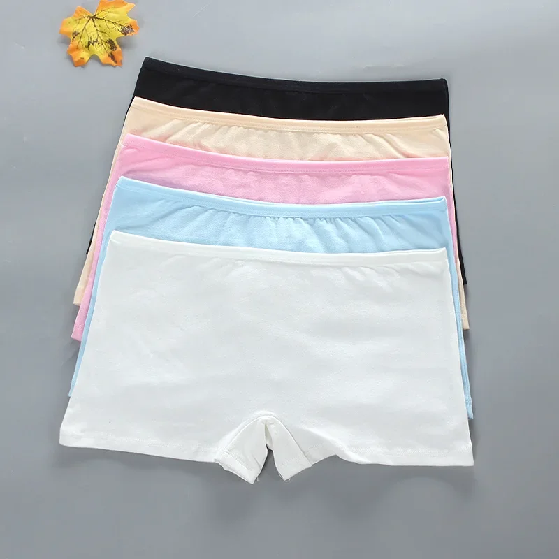 

3Pcs/lot High school girl underwear boxer trousers trousers pure cotton solid color base student breathable underwear