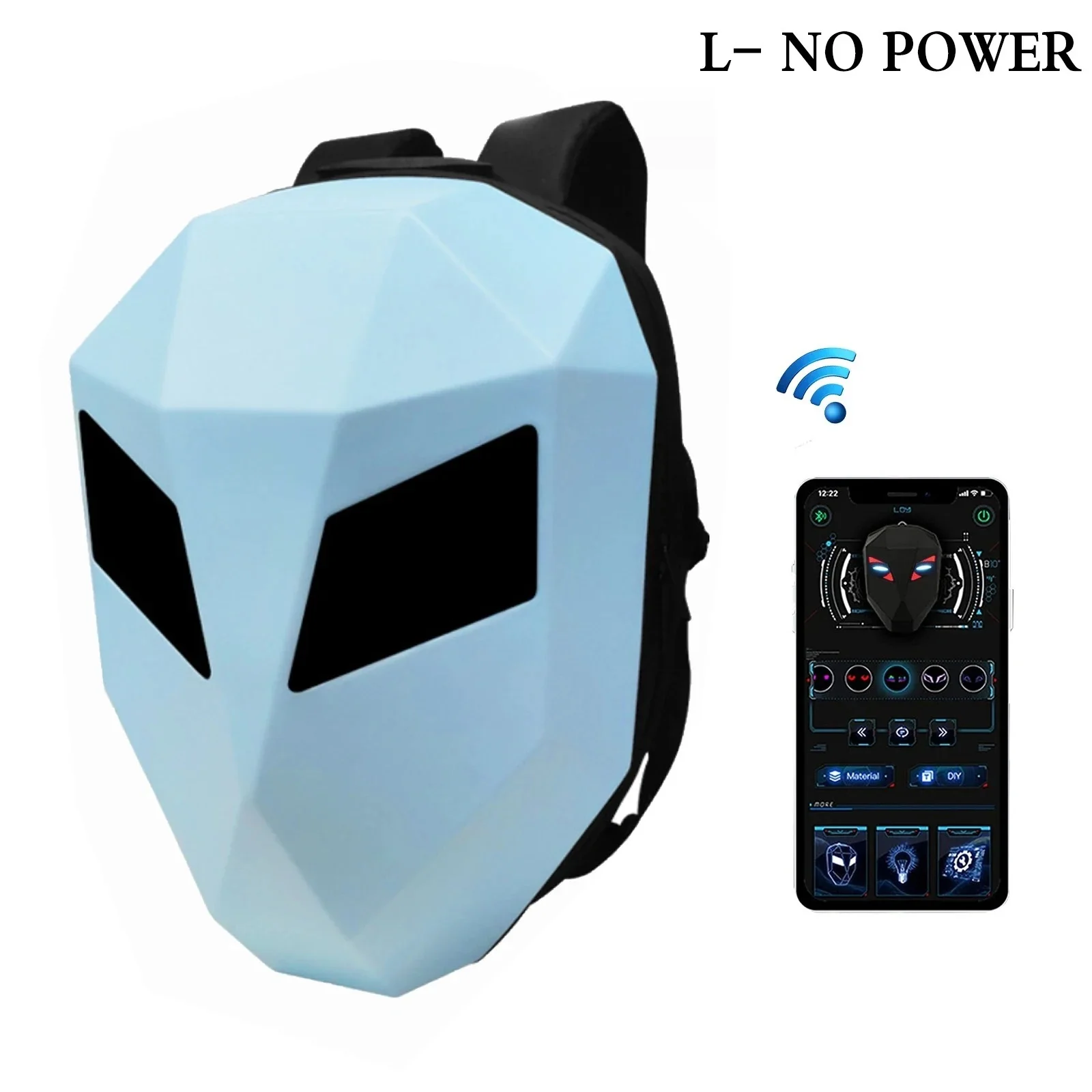 LED Eye The Dark Knight Durable Backpack Comforable Rainproof Carbon Fiber Motorcycle Helmet Waterproof Splashproof Laptops Bags