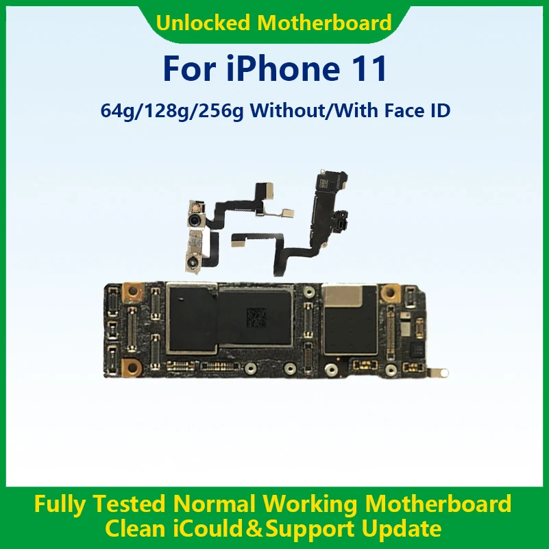 100%Working For iPhone 11+Face ID Mainboard Fully Tested Unlocked Logic Board No iCloud Support Update Motherboard Fast Shipping