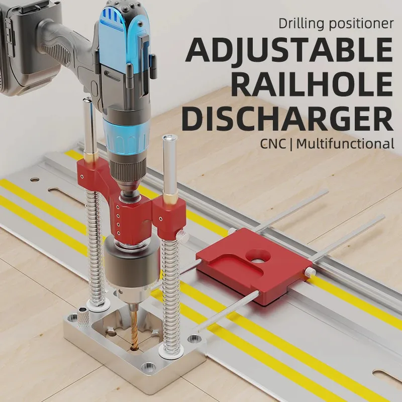 Precision Track Saw Rail Drill Guide Hole Punch Locator Drilling Jig Woodworking