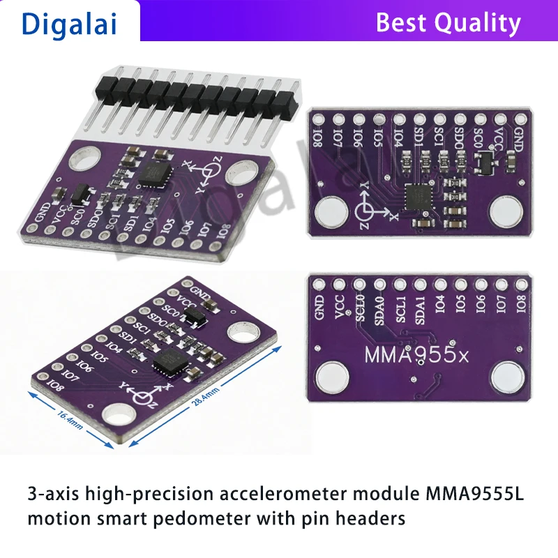 3-axis high-precision accelerometer module MMA9555L motion smart pedometer with pin headers