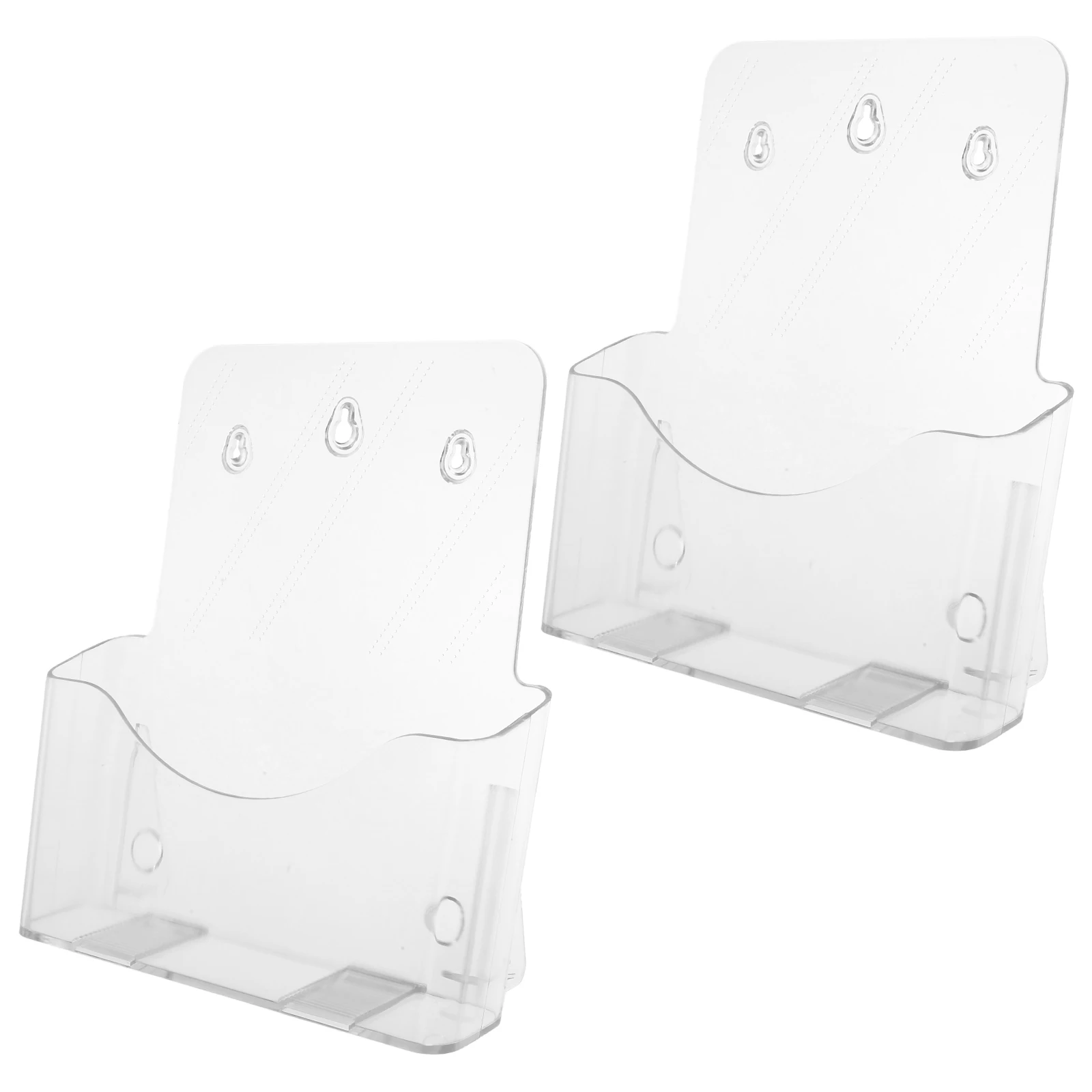 

2Pcs Acrylic Document Holder Transparent Desktop Rack Files Papers Office Wall Mount Magazine St Flyer Display ganizer Storage