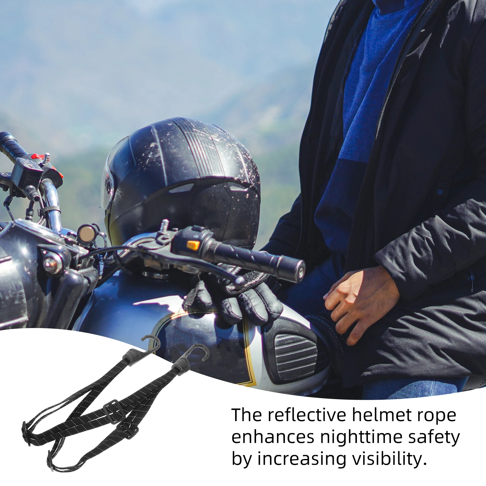 

Rope Reflective Elastic Band for Motorcycle Bike Luggage Strap Tie Down Bungee Cord Strapping