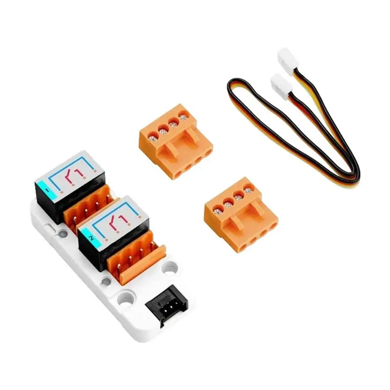 FFYY-For M5stack 2-Channel SPST Relay Unit Module 3A-16A DC12-28V AC 220V-250V+ HY2.0-4P Grove Cable LED GPIO I2C Interface