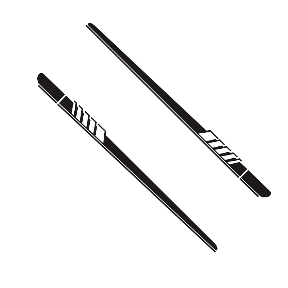 

2 pcs Side Skirt Sticker Fashionable Delicate Auto Vehicle Decoration PVC Decals BK Striped Pattern Cover Protect Car