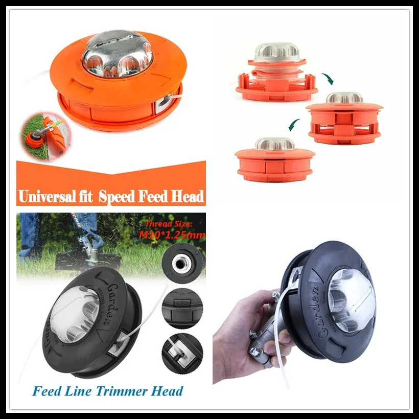 Aluminum Head Trimmer Universal Bump Feed Line Trimmer Head Strimmer Grass Universele Bump Feed Line Strimmer Brush Cutter Parts