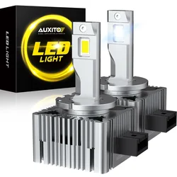 AUXITO HID D3S D1S LED 6000K Canbus Headlight Bulb 30Pcs CSP Chip 30000LM 120W Turbo for BMW Mercedes Benz Volkswagen Ford Volvo