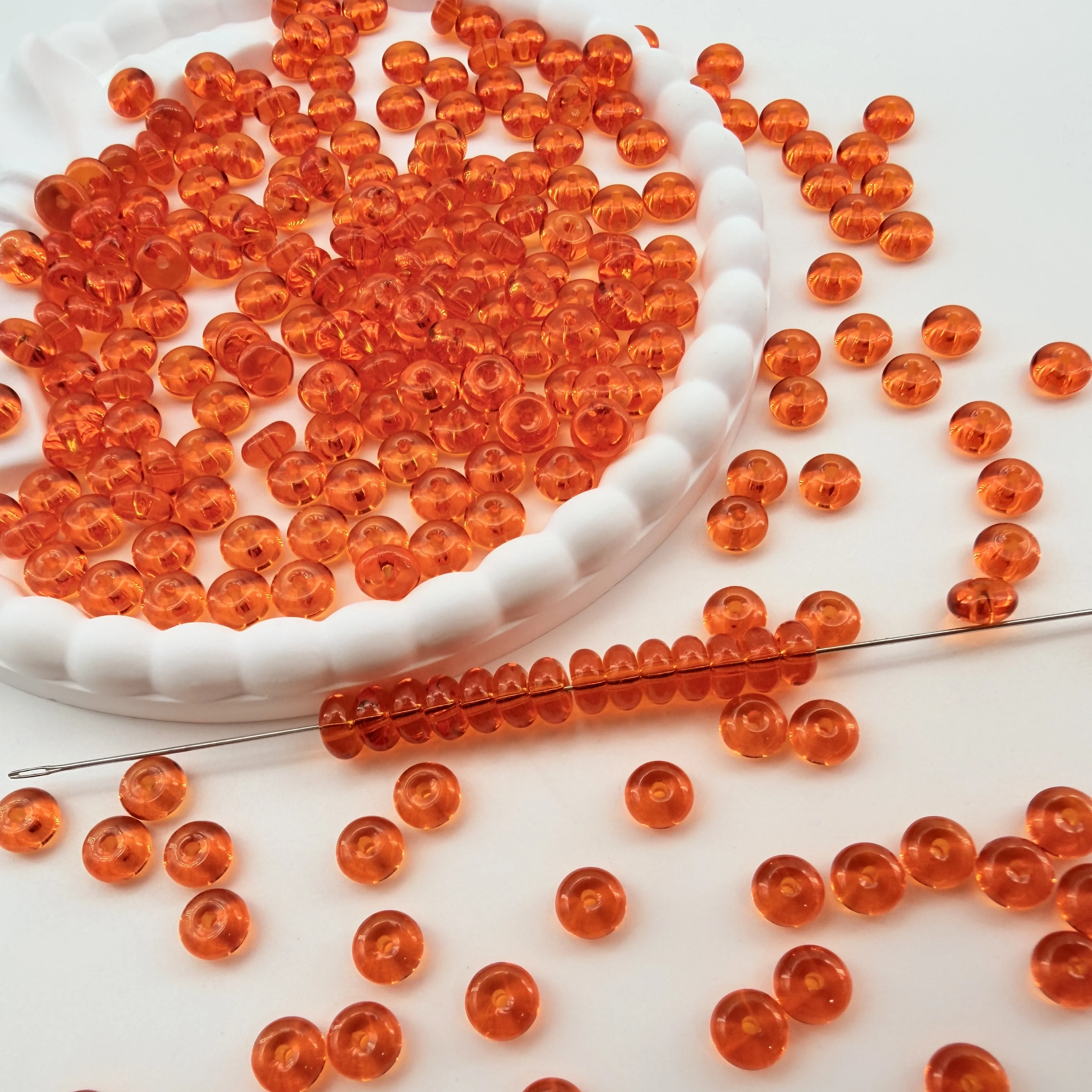 Fashion 3x6mm Abacus Glass Loose Beads 100-800pcs Bulk Ivory White Spacer Beads For Handmade Beading Bracelet Material - view 3