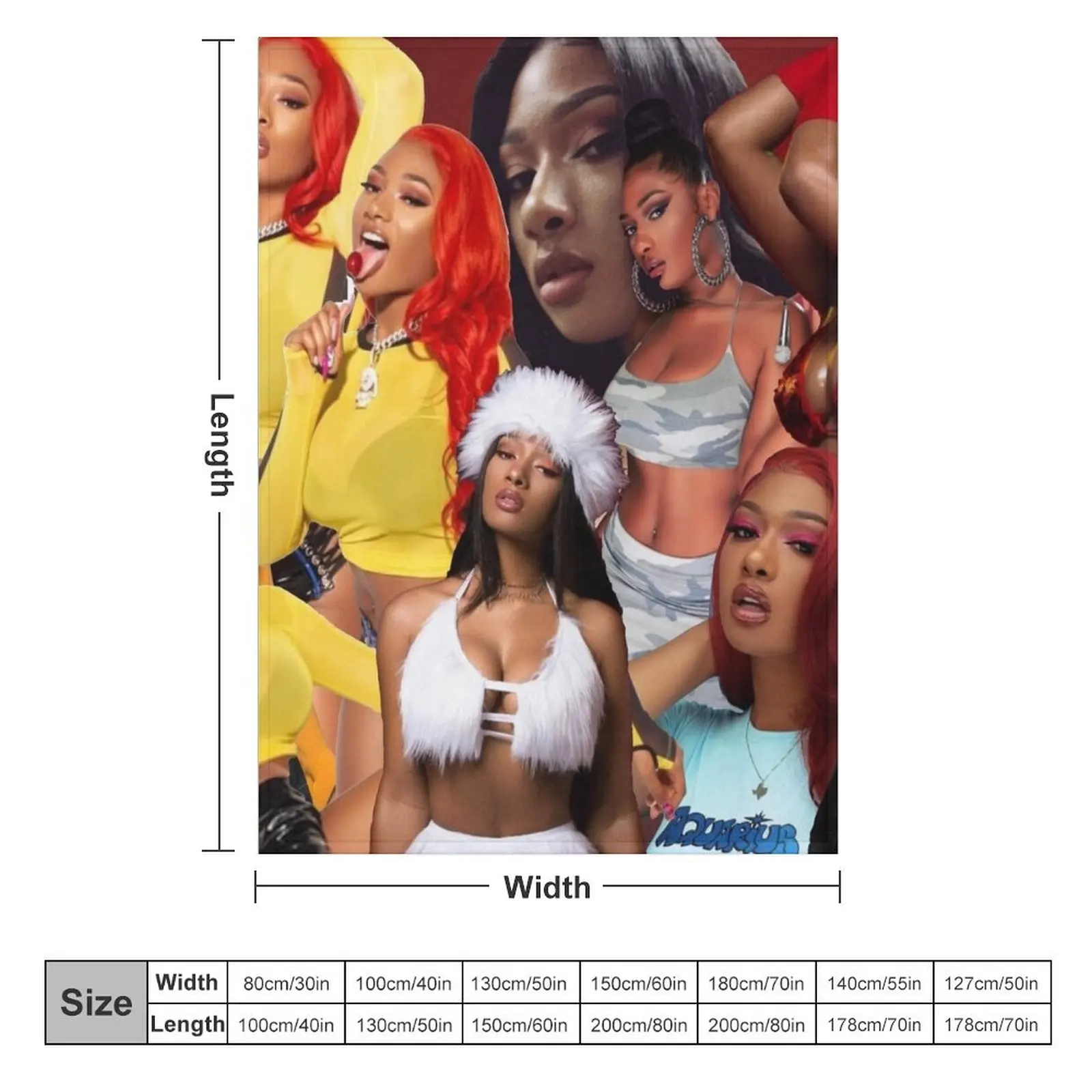 Megan Thee Stallion Throw Blanket Single Decorative Throw Extra Large Throw blankets ands Blankets