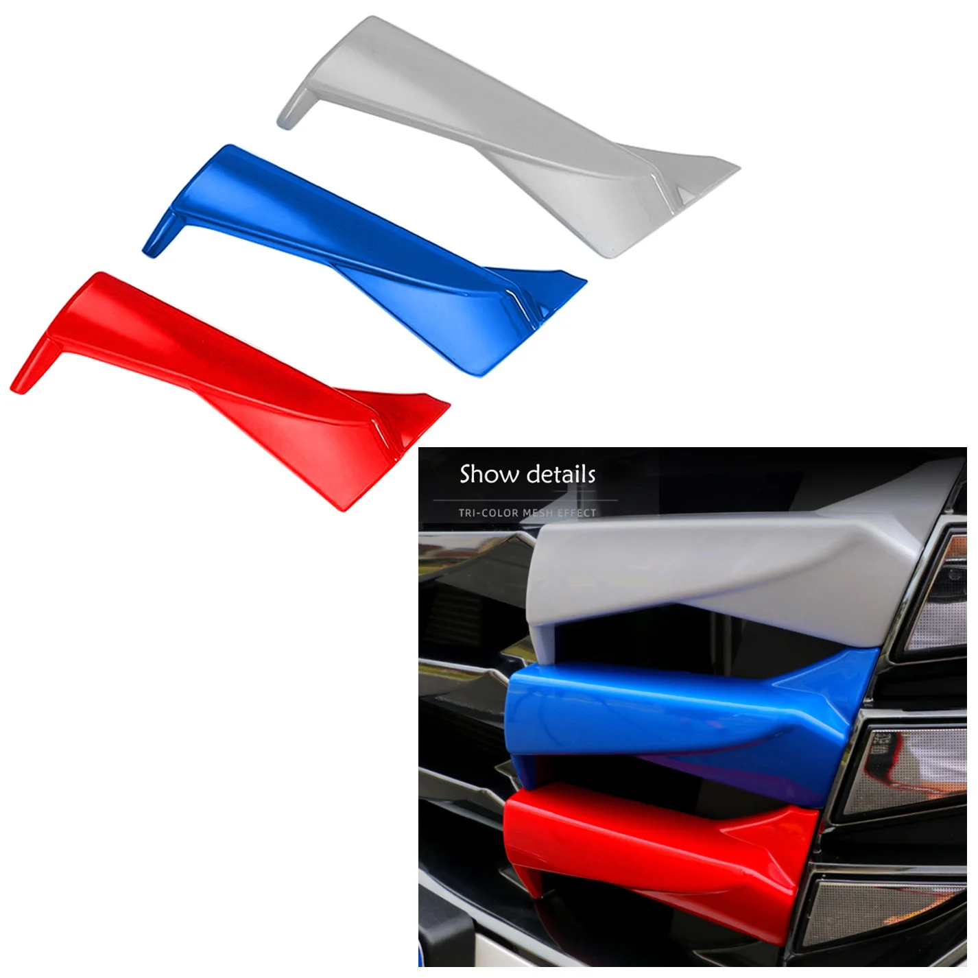 Car Front Hood Billet Grille Sticker Trim Garnish Strips Cover Frame Styling for Hyundai Tucson NX4 2020 2021