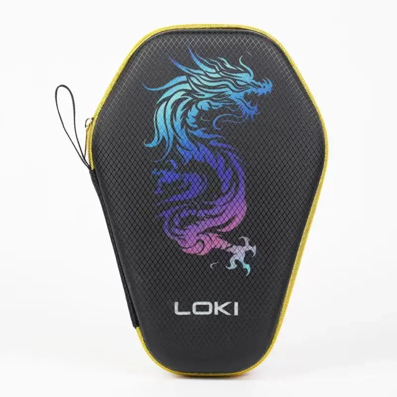 LOKI Anti-drop Table Tennis Racket Pouch Smooth Zipper Chinese Style Tiger Pattern Table Tennis Racket Cover Storage