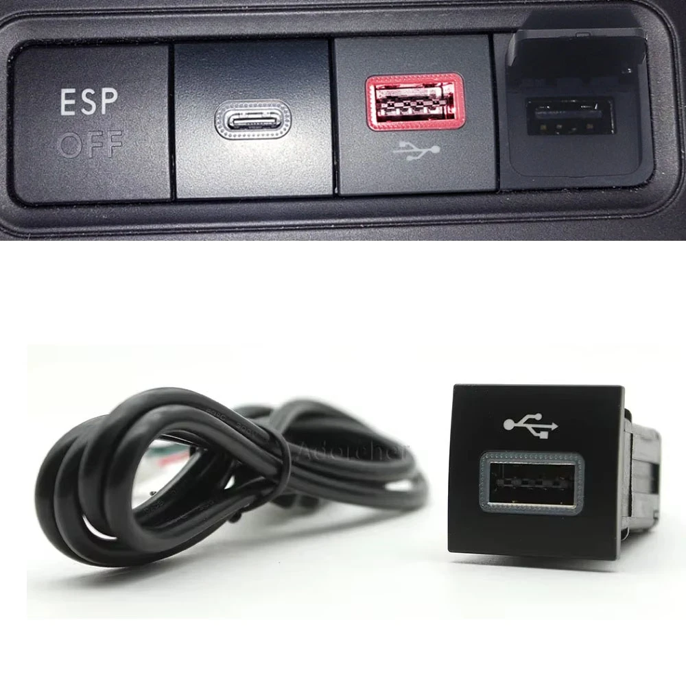 Compatible For VW Golf 6 Jetta MK5 EOS Scirocco Touran Car USB Input Adapter Audio Radio u-disk flash Socket Interface Cable