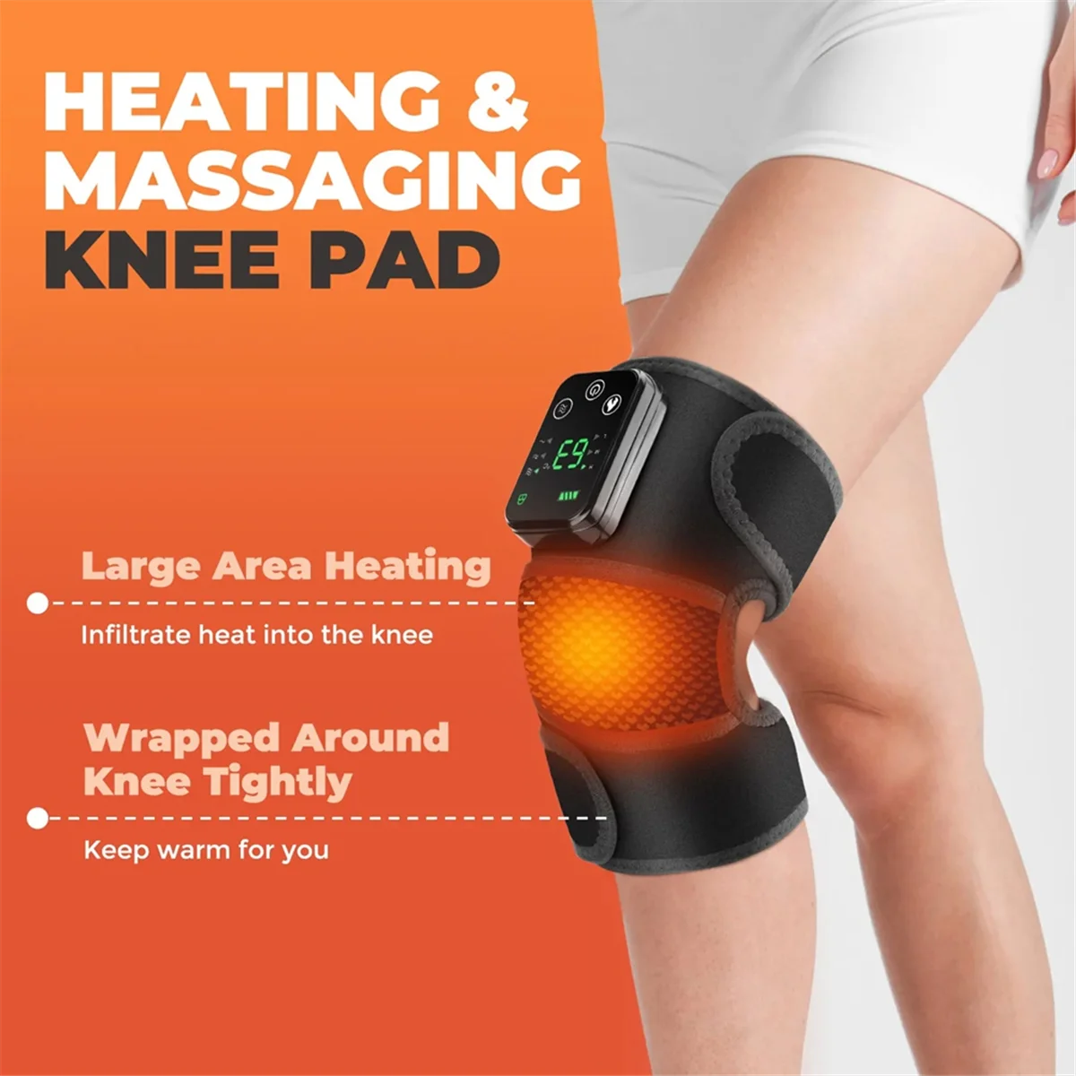 Electric Heated Knee Massager 3-in-1 Joint Elbow and Shoulder Pain Reliever Thermal Vibration Moisture Removal