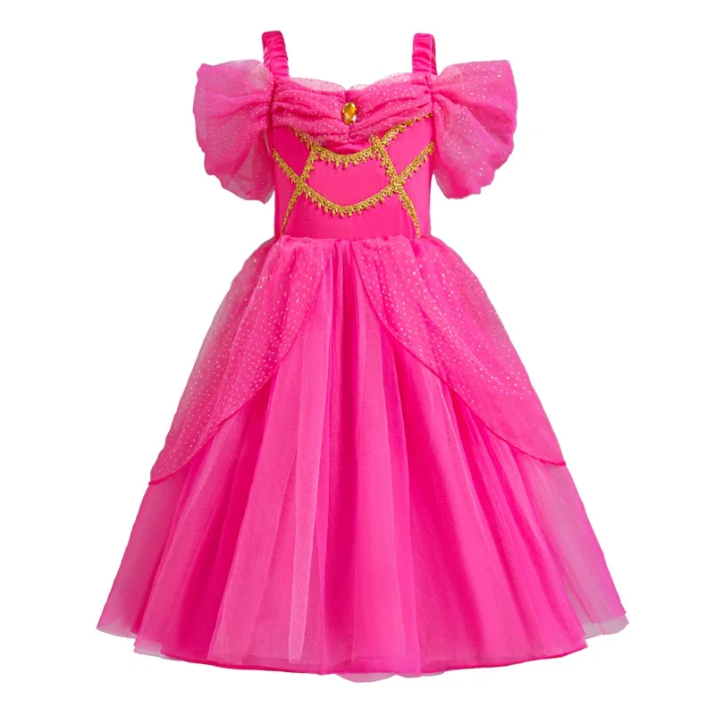 2024 ragazze Jasmine Dress Aladdin Princess Magic Lamp Dress Carnival Birthday Prom Gown Halloween Party Costume Cosplay per bambini