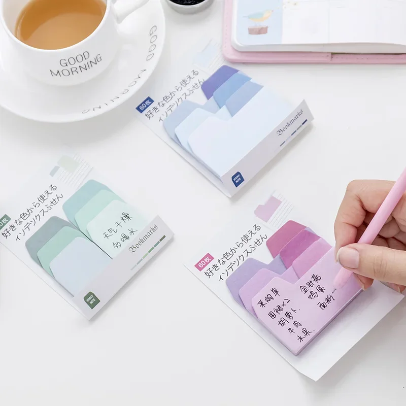 Morandi Index Memo Pad Posted It Sticky Notes  Notepad Bookmark School Supplies Kawaii Stationery