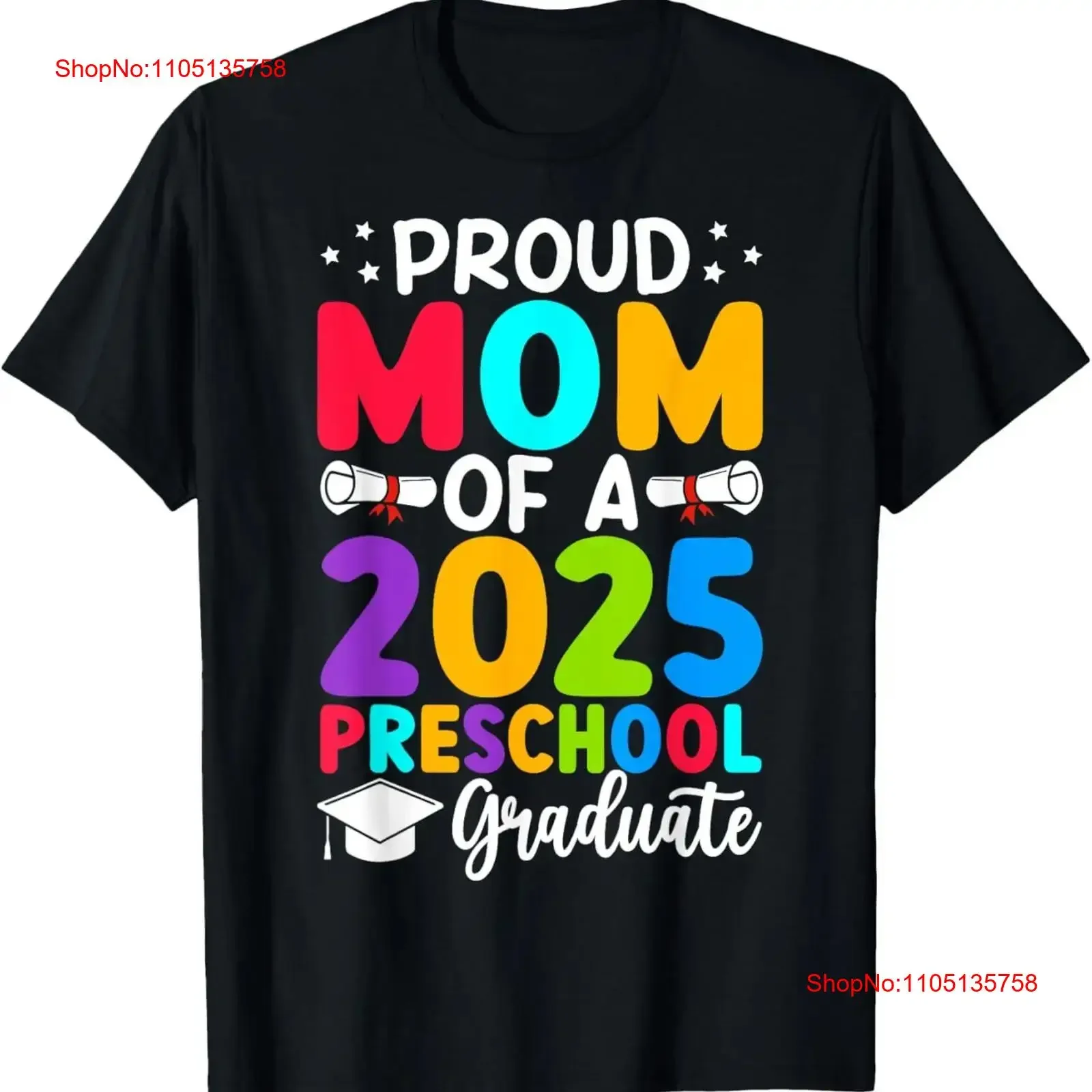 Proud Mom Class of 2025 Preschool Pre K Graduate Graduation T Shirt vintage Washed Stylish Casual Soft Unisex Versatile