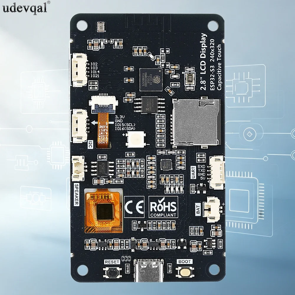 2.8 Inch ESP32 S3 Development Board with WiFi Bluetooth Smart Display TFT Module Touch Screen 240Mhz Speaker UART Interface