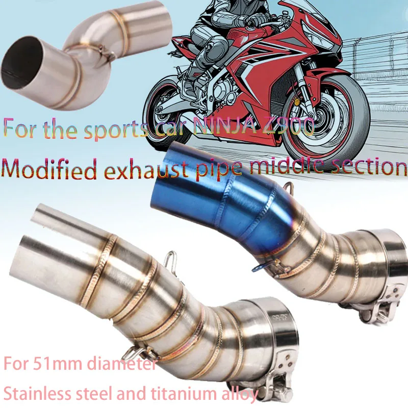 

For Ninja Z900 Motorcycle Stainless Steel Titanium Alloy Middle Exhaust - Durable and Stylish