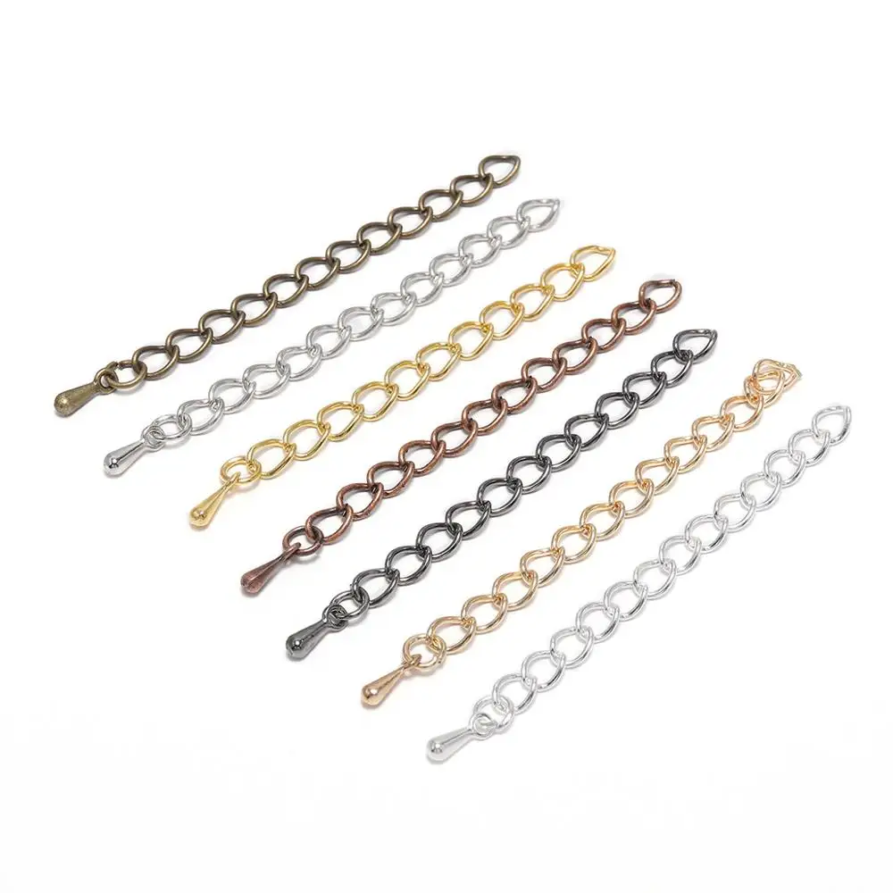 20Pcs 50/70mm TASSEL Extended Extension Tail Chain Connector Bracelet Necklace Jewelry Making Crafts Findings