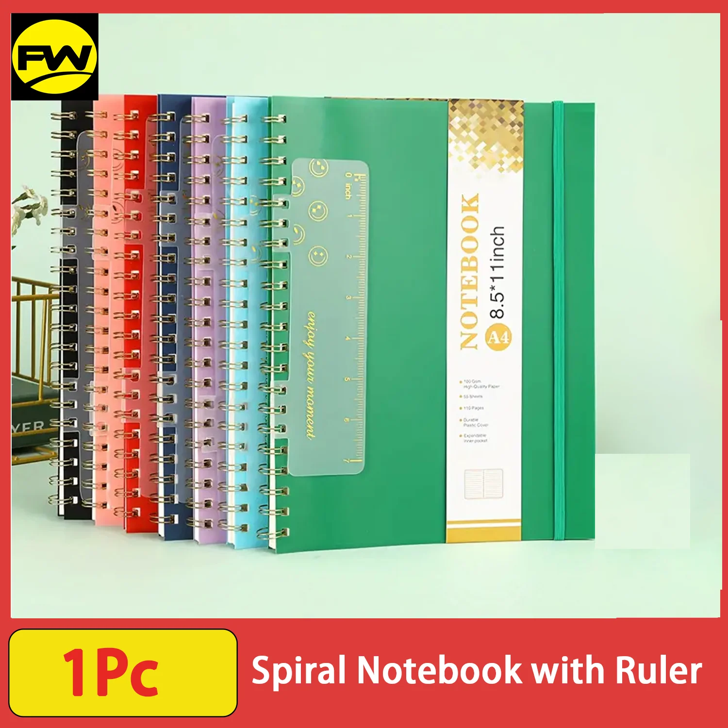 Spiralgebundenes Notizbuch 8,5" X 11", A4 Großes Notizbuch für Frauen und Männer, Liniertes College-Notizbuch, Spiralgebundene Journale
