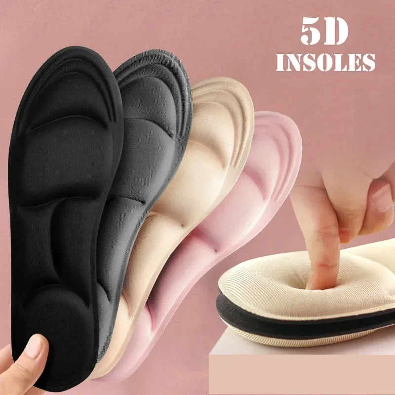 5D Sport Insoles for Shoes Women Men Memory Foam Deodorant Breathable Cushion Running Insoles for Feet Care Orthopedic Insole