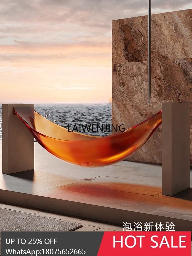 transparent resin bathtub high luxury suspended hammock hotel homestay bathtub