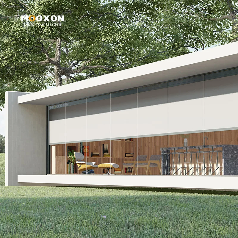 

Customized Large Size Outdoor Roller Blinds Waterproof Windproof UV Protection Sun Shading Blackout for Garden Deck