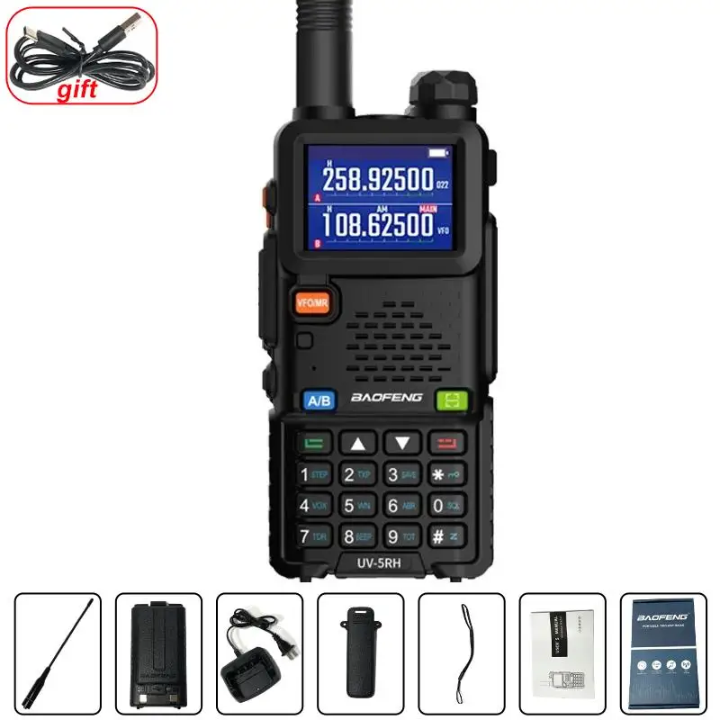 New! UV-5RH Air Band Walkie Talkie 10W Multi-Band Wirless Copy Frequency Long Range Receiver Two Way Portable UV5RM Ham Radio