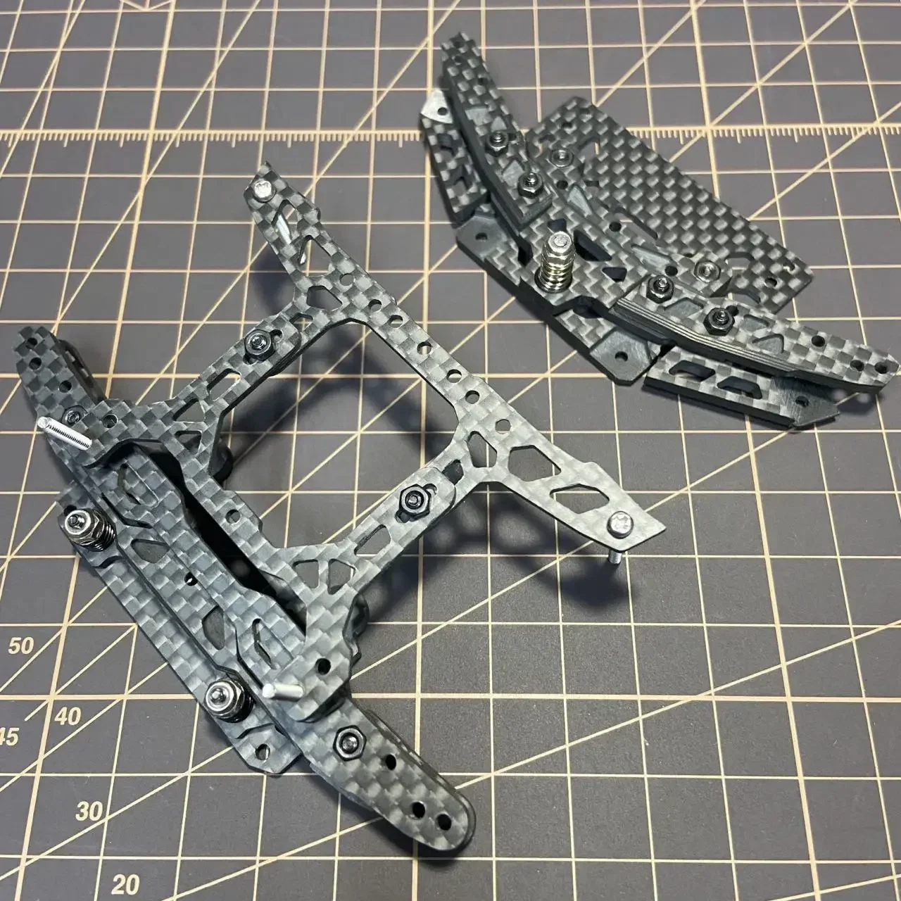 1Set AT Flying Wing Carbon Fiber Kit Fit MS Internal Suspension Chassis Special Accessories for DIY Tamiya 1/32 Mini 4WD Car