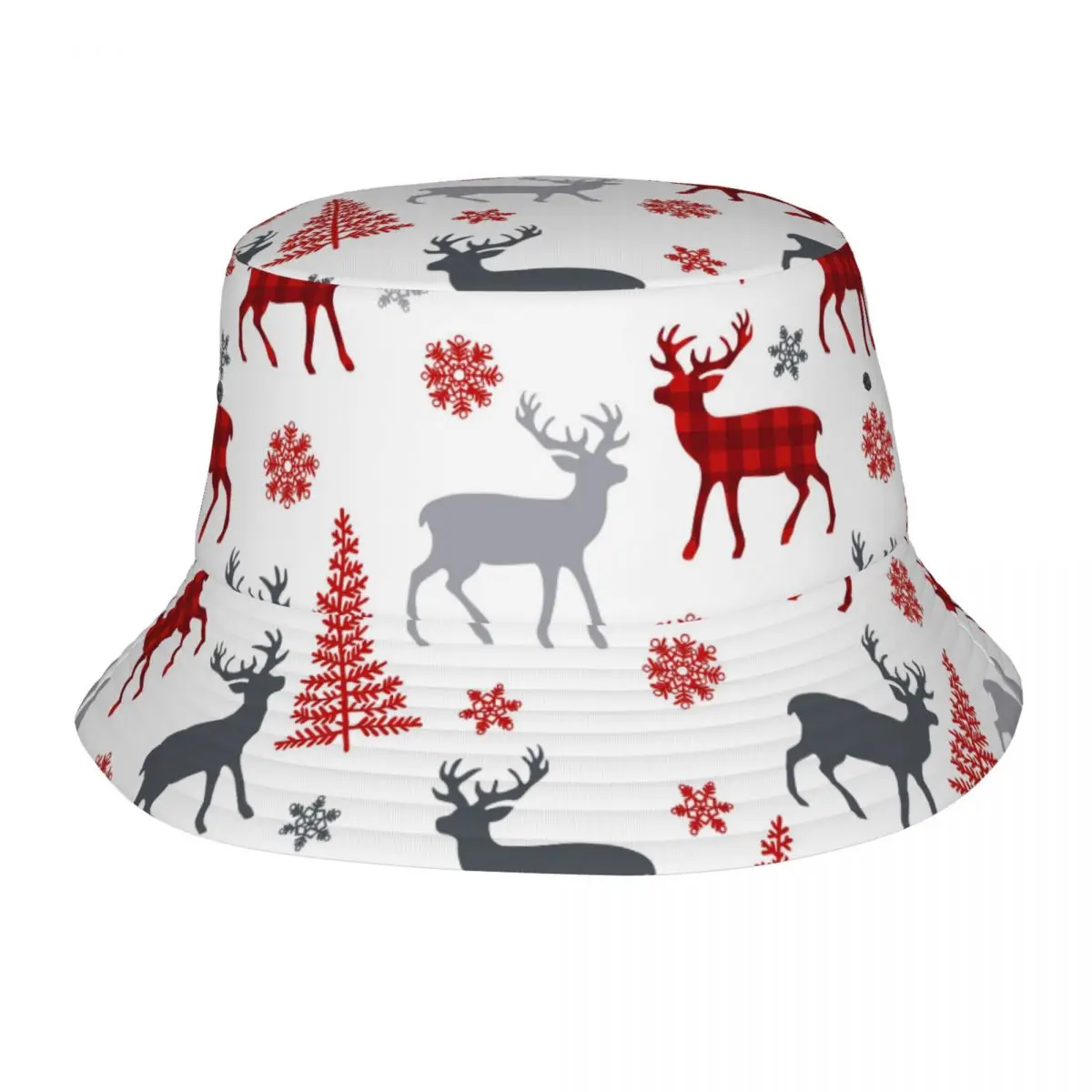 

Fisherman Hat Unisex Bob Cap Christmas Deer Tree Snowflakes Hip Hop Gorros Panama Windproof outdoor Bucket Hat