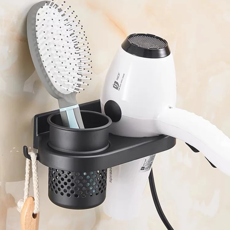 Bathroom Hair Dryer Rack Aluminum Wall - Mounted Hair Dryer Rack Toilet Toilet Storage Rack Bathroom Accessories