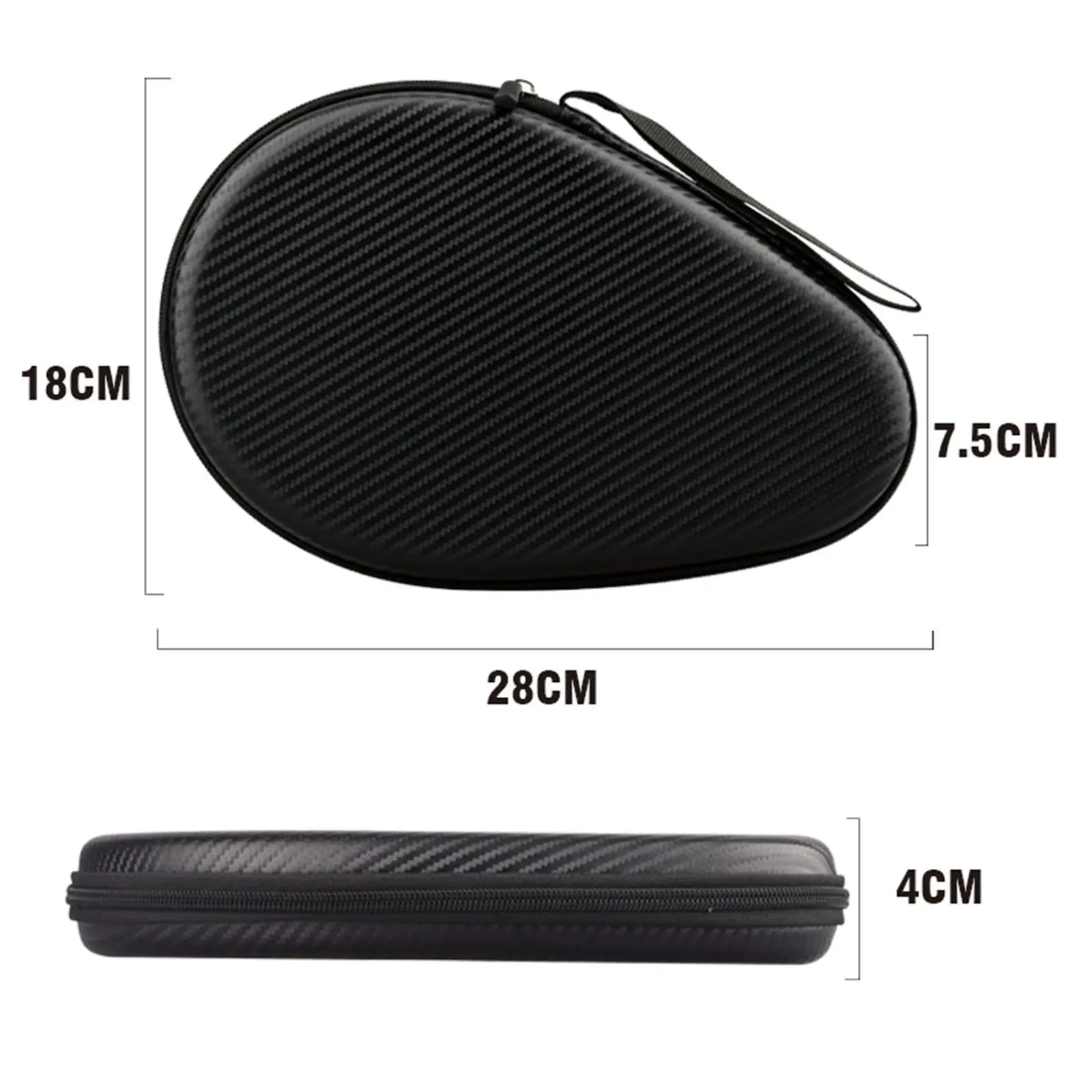 Gourd Shaped Ping Pong Racket Case EVA Material Durable Portable Cover Bag for Table Tennis Training Competitive Play