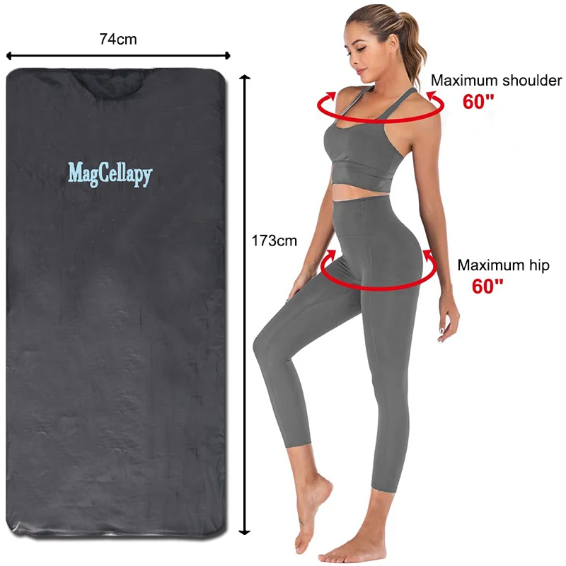 Black Digital Foldable Heating Blanket For Body Slimming Weight Loss Body Shaper Wearable Weight Blanket Detox Therapy Machine