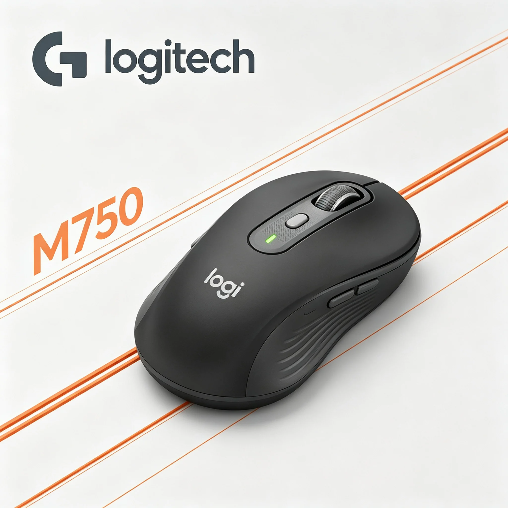 Logitech M750 Comfort Wireless Mouse For Small‑Medium Hands,SmartWheel Scroll,4000 Max DPI Multi‑Device Mice For Notebook Deskto