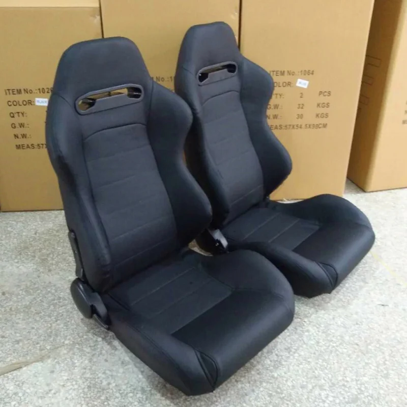 

Modified Car with Angle Adjuster, Dual Sliding Rails, Adjustable, Full Black PVC Leather Racing Seat, Embroidery Logo Avail