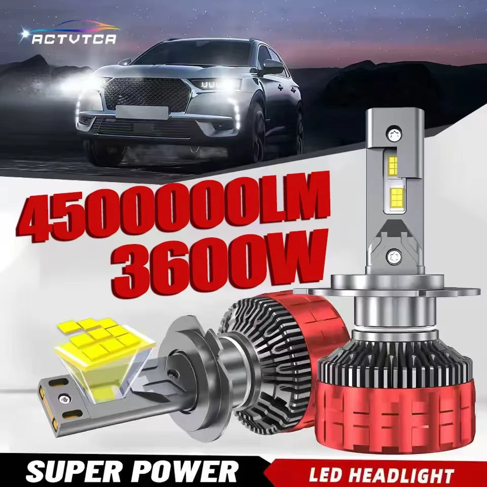 

ACTVTCA H4 H7 LED CANBUS H11 H1 9005 HB3 9006 HB4 H8 H9 9012 9007 9008 Светодиодные фары 3600 Вт Высокая мощность 6000K Автомобильные фары