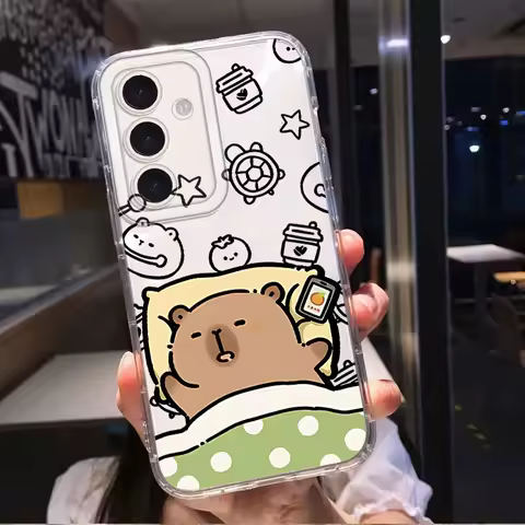 Cute Capybara Case for Samsung Galaxy A72 A31 A32 A71 A51 A21s A52s A52 A12 A22 A50 Clear Cover A16