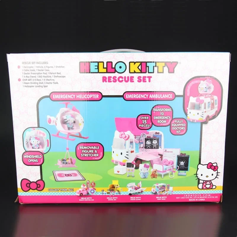 الأصلي الكرتون مرحبا كيتي الكرتون طائرة سيارة إسعاف الأسرة فتاة اللعب الهوايات عمل أرقام هدايا العيد للأطفال