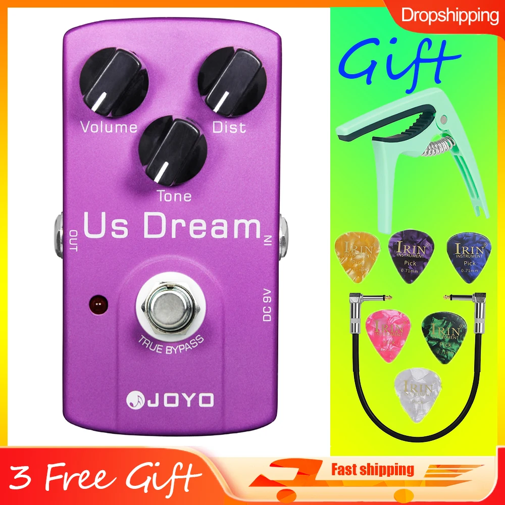 

Педаль эффектов для гитары JOYO JF-34 US DREAM, имитирует высокий тон искажения коэффициента усиления управляемой трубки, педаль эффектов усилителя