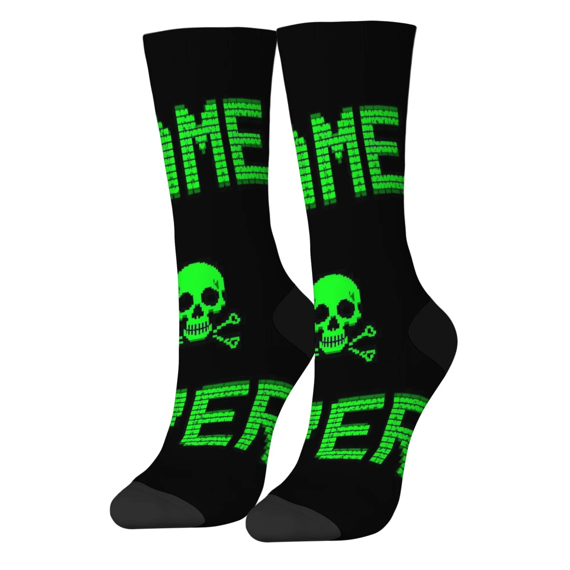 GAME OVER Retro Fashion Men's Socks Crazy Street Hip-Hop Socks Novelty Funny Compression Socks Outdoor Casual Sports Socks Gift